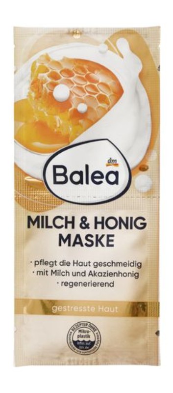 Balea Peel-Off Face Mask with Milk & Acasia Honey for Stressed Skin - vegan, microplastic free