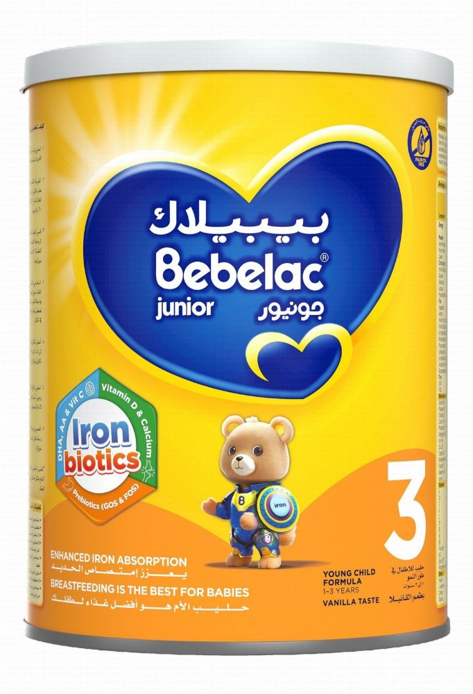 Bebelac Junior Forti Nutri Growing Up Milk Formula with Iron, Folic Acid & Vitamins Vanilla Flavor Stage 3 (1-3 Years)