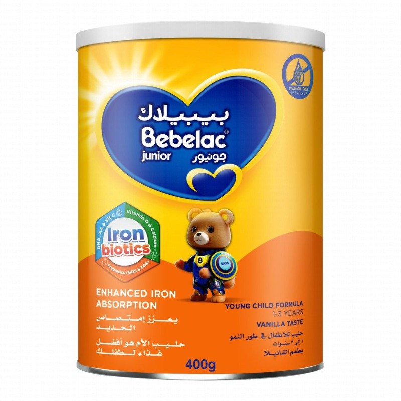 Bebelac Junior Forti Nutri Growing Up Milk Formula with Iron, Folic Acid & Vitamins Vanilla Flavor Stage 3 (1-3 Years)
