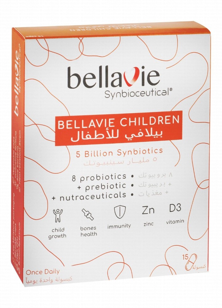 BellaVie Synbioceutical Growth, Bone & Immunity Support Supplement with Zinc, Vitamin D3 & Probiotics for Children