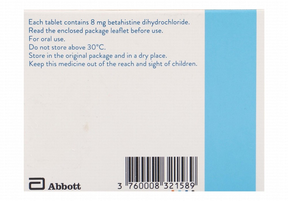Betaserc 8mg Betahistine Dihydrochloride