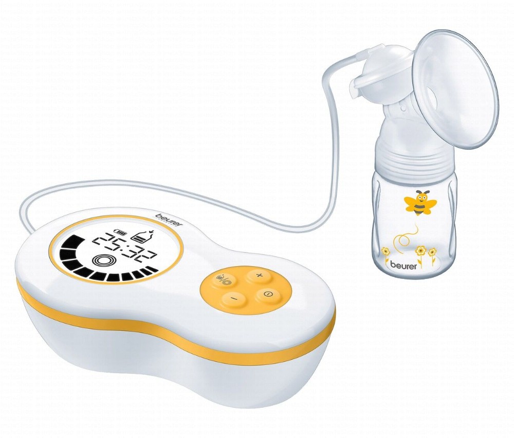 Beurer BY40 White & Yellow Electric Breast Pump - BPA free