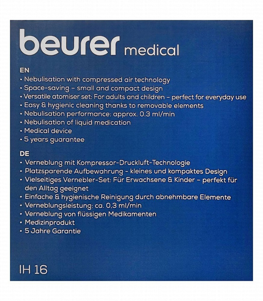 Beurer IH16 Classic Inhalator Nebulizer