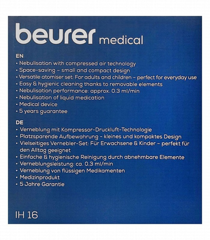 Beurer IH16 Classic Inhalator Nebulizer