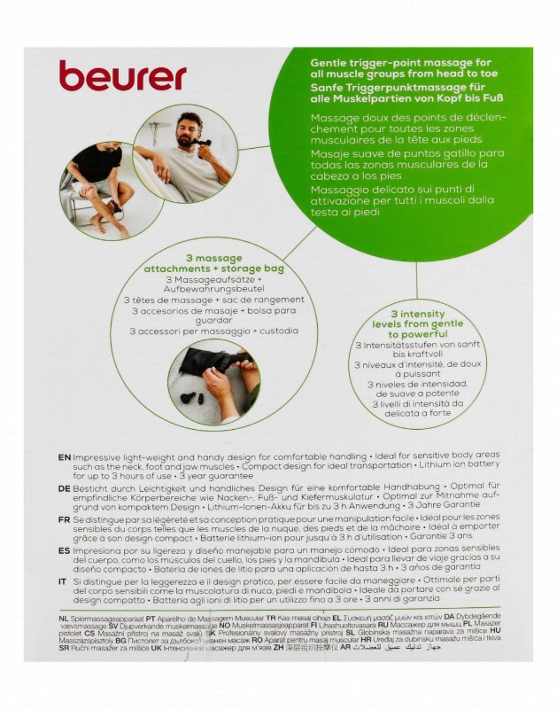 Beurer Physioline Massage Gun Sensitive - Black, MG79