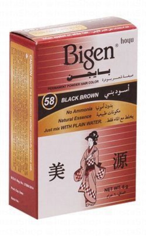 Bigen Permanent Hair Color Powder Black Brown 58 - ammonia free