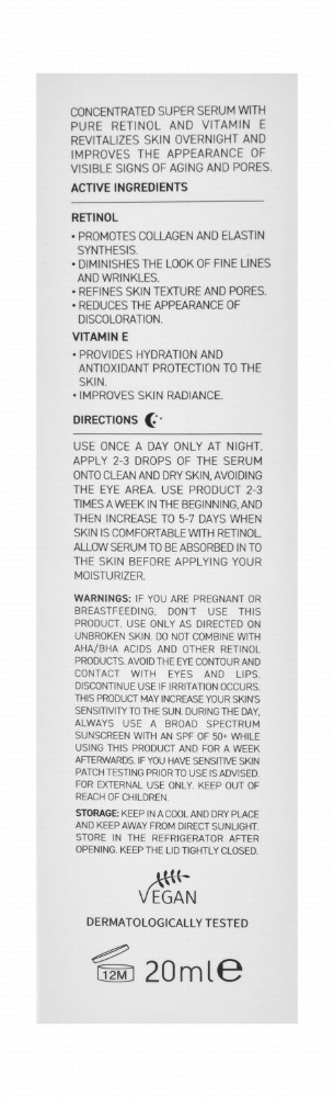 Bio Balance 0.3% Retinol & 2% Vitamin E Lifting, Firming & Anti-Wrinkle Face Serum - vegan