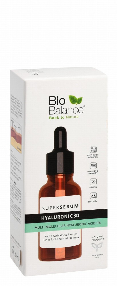 Bio Balance Hyaluronic 3D Hydrating, Firming & Anti-Wrinkle Face Serum - preservative free