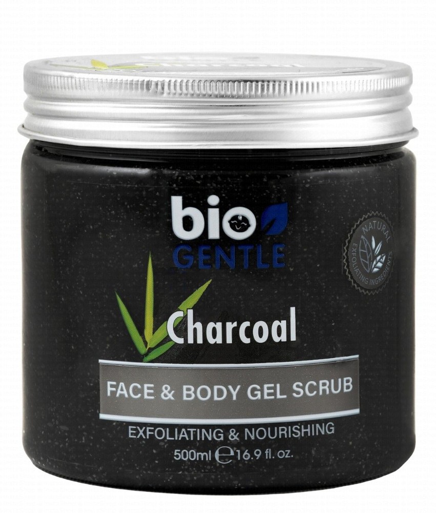 Bio Gentle Exfoliating & Nourishing Face & Body Gel Scrub with Charcoal Extract