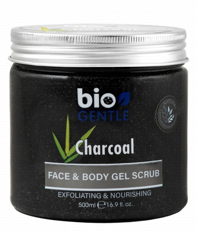 Bio Gentle Exfoliating & Nourishing Face & Body Gel Scrub with Charcoal Extract