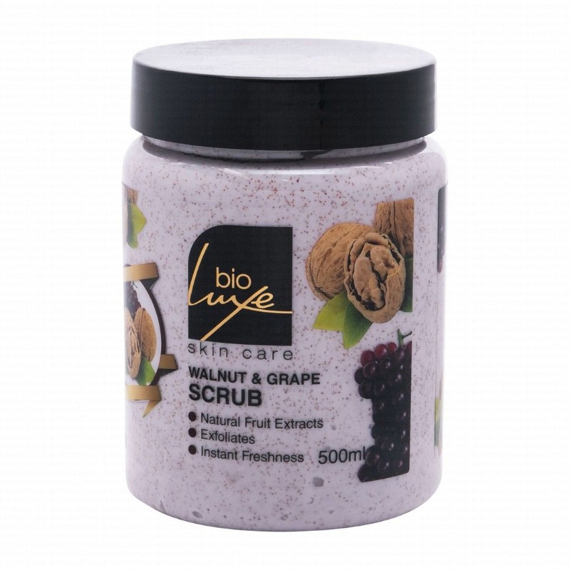 Bio Luxe Skin Care Exfoliating Scrub with Walnut & Grape Extracts