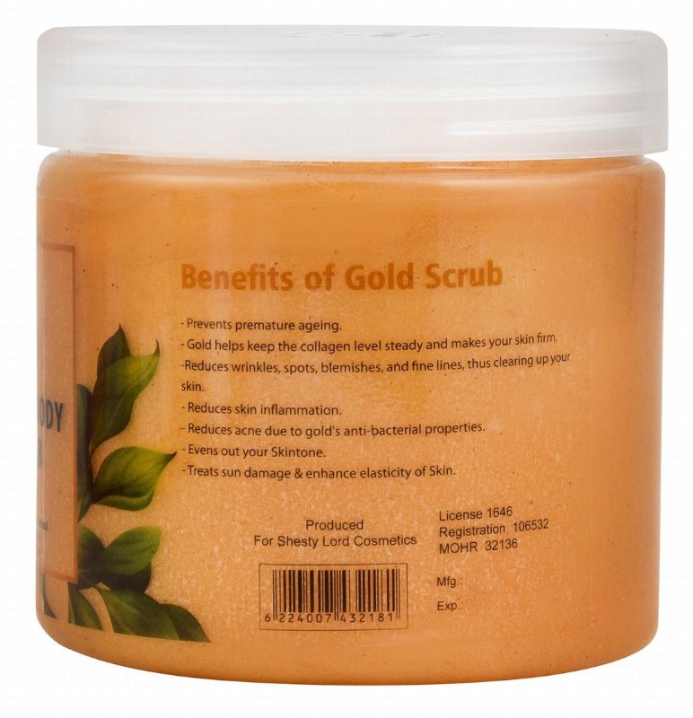 Bio Soft Gold Moisturizing Face & Body Scrub for All Skin Types - chemical free