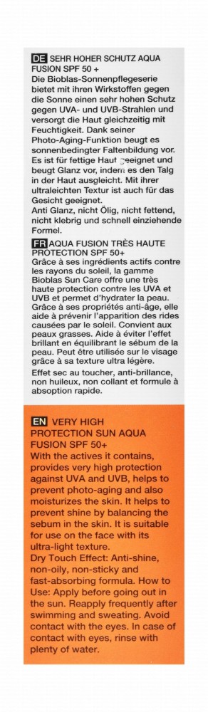 Bioblas Hypoallergenic Water-Resistant 24H Moisturizing Ultra Light Sunscreen with Collagen, Hyaluronic Acid & Green Tea for Oily Skin SPF50+