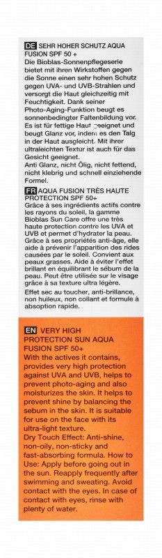 Bioblas Hypoallergenic Water-Resistant 24H Moisturizing Ultra Light Sunscreen with Collagen, Hyaluronic Acid & Green Tea for Oily Skin SPF50+