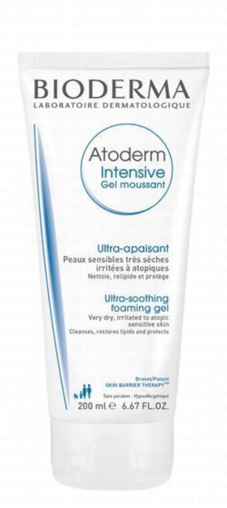 Bioderma Atoderm Hypoallergenic Ultra Soothing Foaming Gel for Very Dry Skin - parabens free