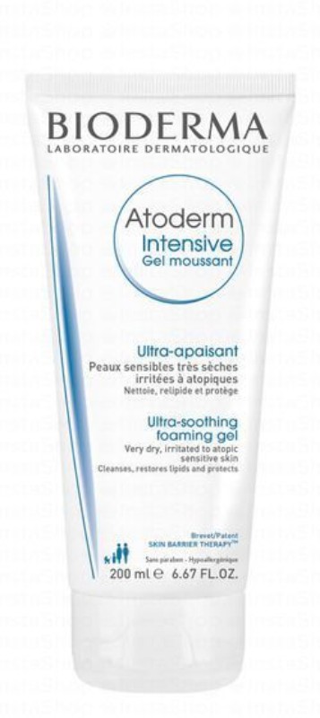 Bioderma Atoderm Hypoallergenic Ultra Soothing Foaming Gel for Very Dry Skin - parabens free