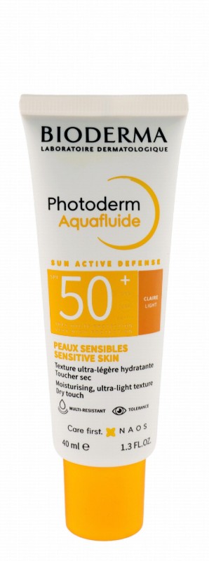 Bioderma Photoderm Aquafluide Water-Resistant Lightweight Moisturizing Facial Sunscreen Claire Light SPF50+ - fragrance free