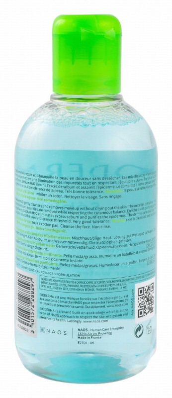 Bioderma Sebium H2O Hypoallergenic Purifying Cleansing Micellar Water for Combination & Oily Skin - parabens free
