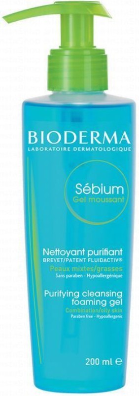 Bioderma Sebium Hypoallergenic Purifying & Cleansing Facial Cleanser Gel for Combination & Oily Skin - parabens free