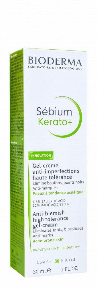 Bioderma Sebium Kerato Plus Anti-Blemish Facial Gel Cream with Salicylic Acid & Malic Acid for Acne-Prone Skin