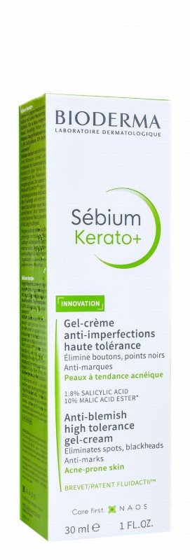 Bioderma Sebium Kerato Plus Anti-Blemish Facial Gel Cream with Salicylic Acid & Malic Acid for Acne-Prone Skin