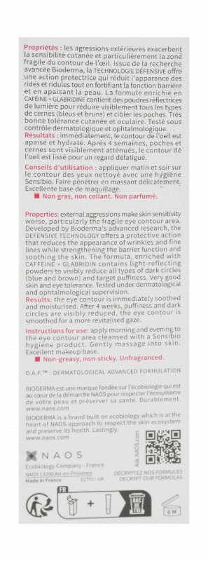 Bioderma Sensibio Eye Care Cream for Sensitive Eyes - fragrance free