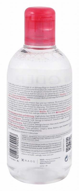 Bioderma Sensibio H2O Makeup Removing Micellar Solution for Sensitive Skin - parabens free