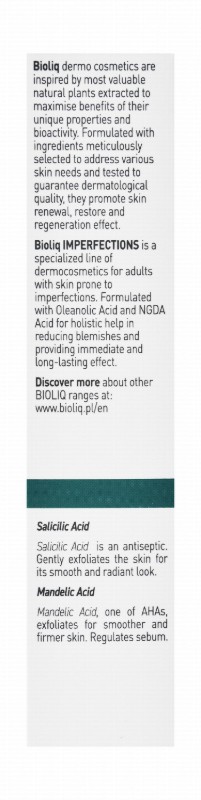 Bioliq Imperfections Non-Greasy Toning, Lightening & Texturizing Facial Night Cream with Salicylic & Mandelic Acids for Oily & Acne-Prone Skin