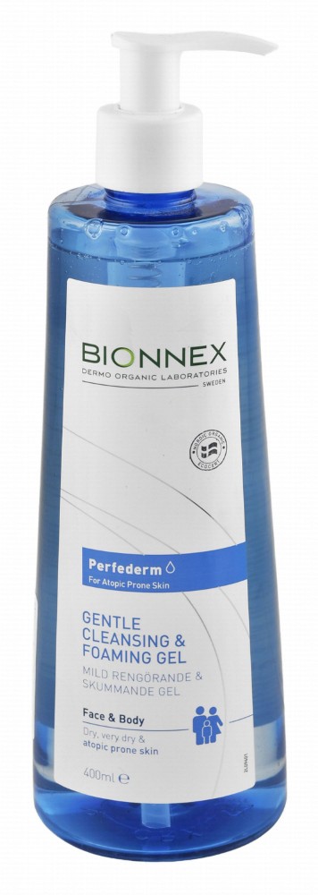 Bionnex Perferderm Gentle Cleansing Face & Body Foaming Gel for Dry & Atopic-Prone Skins - vegan, mineral oils free, dyes free