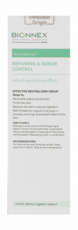Bionnex Rensaderm Repairing & Sebum Controlling Face Serum for Oily & Acne-Prone Skin - parabens free, mineral oil free, dye free