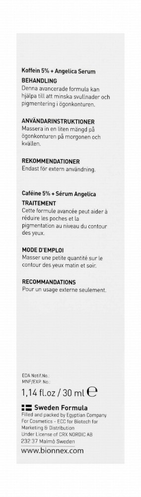 Bionnex The Nordea Anti-Pigmentation Concentrated Eye Contour Serum with Caffeine & Angelica Root Extract - parabens free, cruelty free
