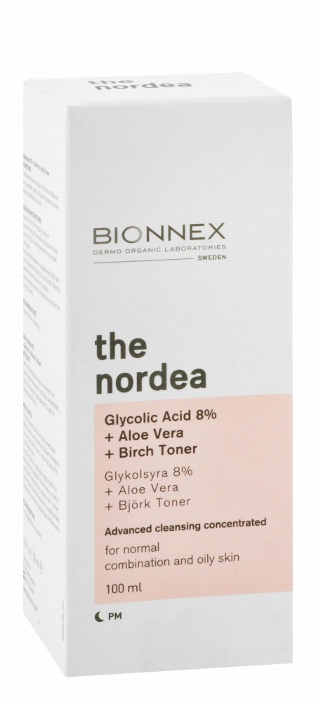 Bionnex The Nordea Cleansing Facial Night Toner with Glycolic Acid, Aloe Vera & Birch Extract for Normal, Oily & Combination Skin - vegan