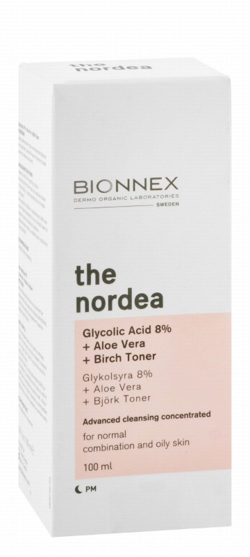 Bionnex The Nordea Cleansing Facial Night Toner with Glycolic Acid, Aloe Vera & Birch Extract for Normal, Oily & Combination Skin - vegan