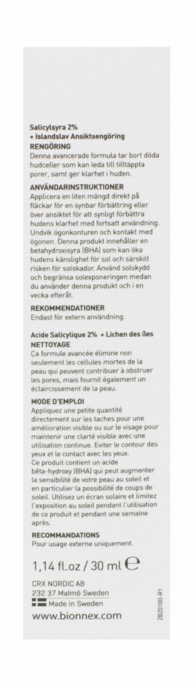 Bionnex The Nordea Facial Cleanser with Salicylic Acid & Island Lichen Extract for All Skin Types - parabens free, cruelty free