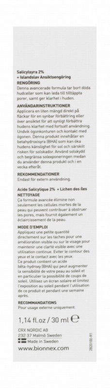 Bionnex The Nordea Facial Cleanser with Salicylic Acid & Island Lichen Extract for All Skin Types - parabens free, cruelty free