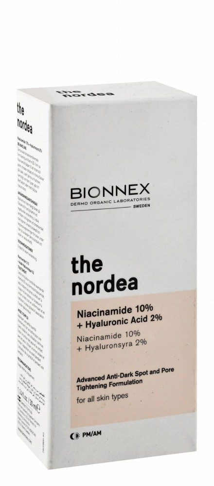 Bionnex The Nordea Organic Anti-Dark Spots & Pore Tightening Face Serum with Niacinamide & Hyaluronic Acid for All Skin Types - vegan