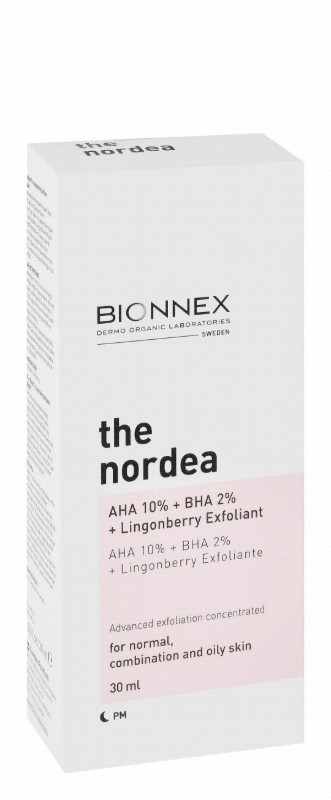 Bionnex The Nordea Organic Concentrated Face Exfoliant with AHA, BHA & Lingonberry Extract for Normal, Oily & Combination Skin - parabens free, cruelty free