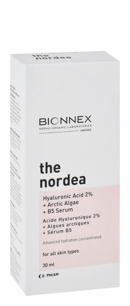 Bionnex The Nordea Organic Hydrating Concentrated Face Serum with Hyaluronic Acid, Arctic Algae & Vitamin B5 for All Skin Types - parabens free, cruelty free