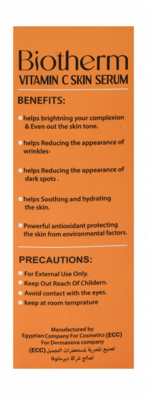 Biotherm 10% Vitamin C Anti-Aging Face Serum with Niacinamide & Hyaluronic Acid for All Skin Types