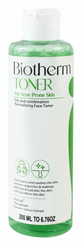 Biotherm Cleansing Pores, Soothing & Normalizing Facial Toner with Niacinamide & Cucumis Sativus Extract for Oily, Combination & Acne-Prone Skin