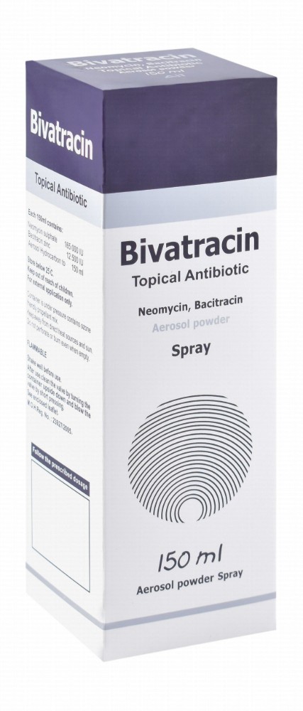 Bivatracin with Neomycin & Bacitracin Topical Antibiotic Aerosol Powder Spray