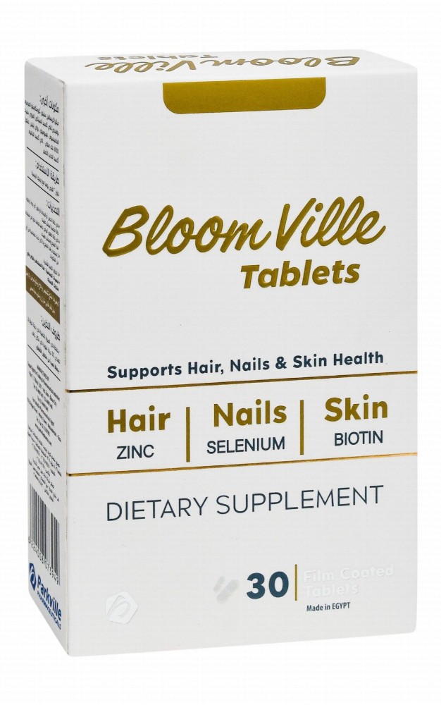 Bloom Ville Hair, Skin & Nail Support Supplement with Zinc, Selenium & Biotin