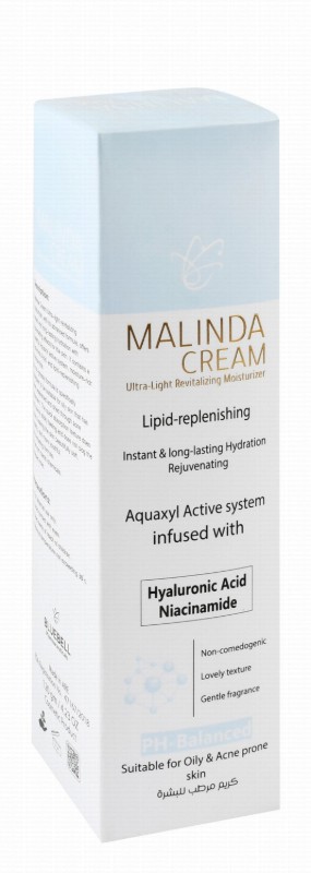 Bluebell Malinda Ultra Light Revitalizing, Moisturizing & Lipid Replenishing Cream with Hyaluronic Acid & Niacinamide for Oily & Acne-Prone Skin - non comedogenic, parabens free, harsh chemicals free
