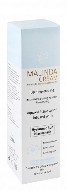 Bluebell Malinda Ultra Light Revitalizing, Moisturizing & Lipid Replenishing Cream with Hyaluronic Acid & Niacinamide for Oily & Acne-Prone Skin - non comedogenic, parabens free, harsh chemicals free