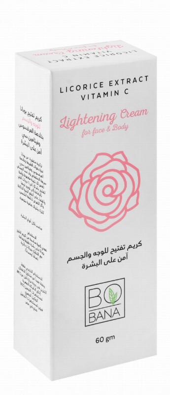 Bobana Natural Skin Lightening Cream with Licorice Extract & Vitamin C for Face & Body