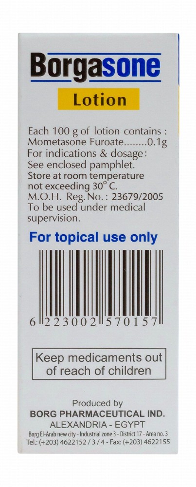 Borgasone 0.1% Mometasone Furoate Corticosteroid Topical Lotion