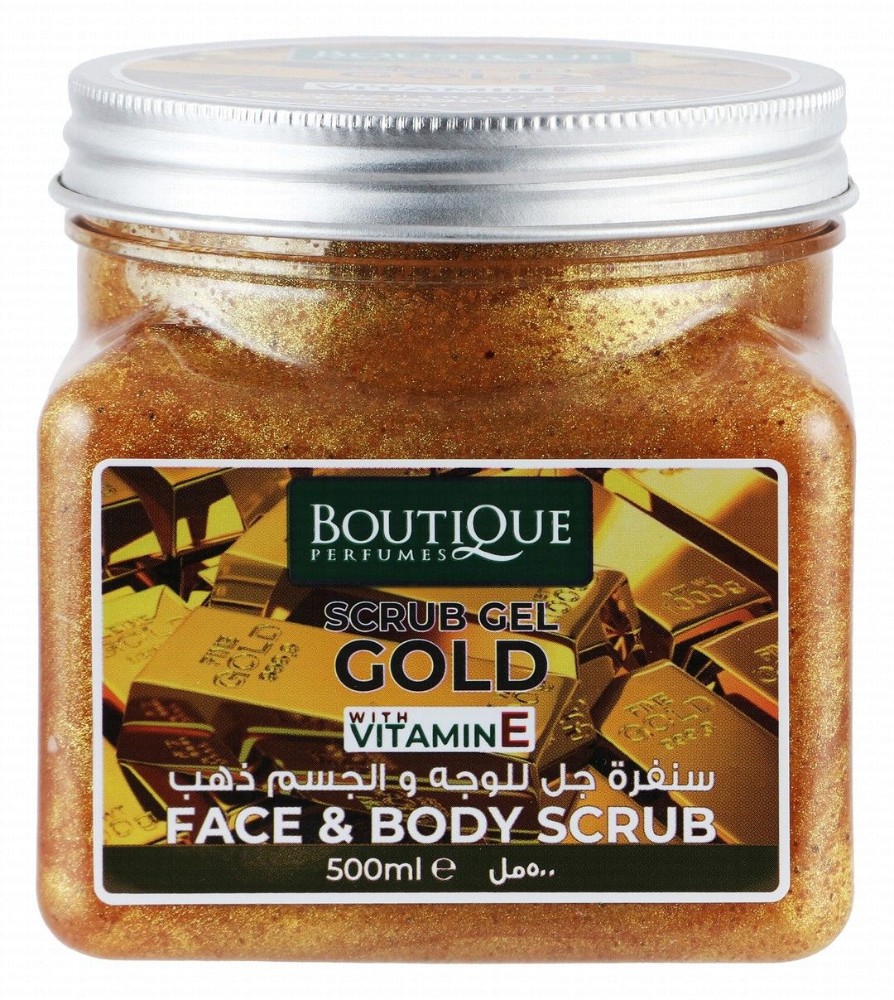 Boutique Exfoliating Face & Body Gold Scrub Gel with Vitamin E