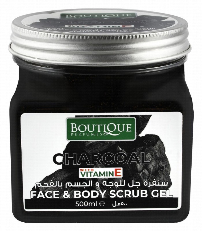 Boutique Perfumes Face & Body Gel Scrub with Charcoal & Vitamin E