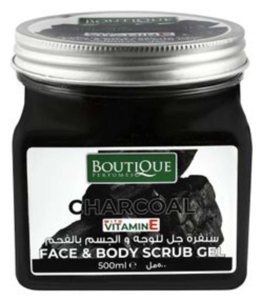 Boutique Perfumes Face & Body Gel Scrub with Charcoal & Vitamin E