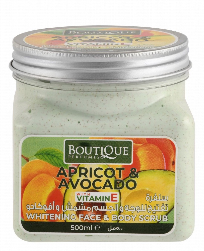 Boutique Perfumes Whitening Face & Body Scrub with Apricot, Avocado & Vitamin E